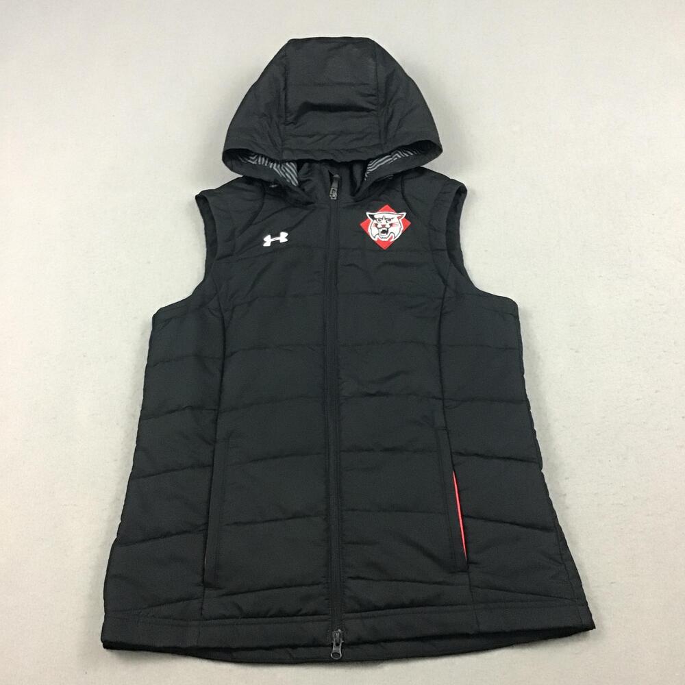 Under Armour Vest Women Small Black Hooded Puffer Insulated Full Zip S